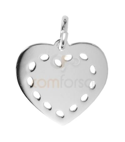 Engraving + Sterling silver heart pendant 13 x 12 mm