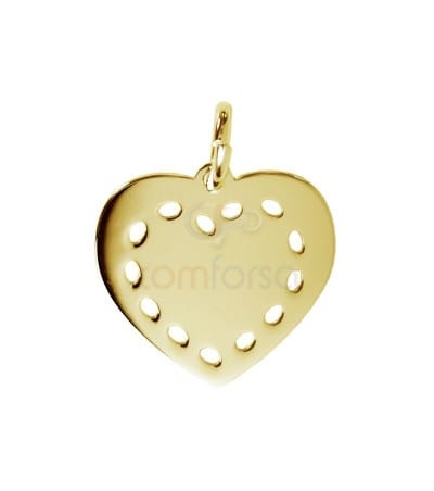 Engraving + Sterling silver heart pendant 13 x 12 mm