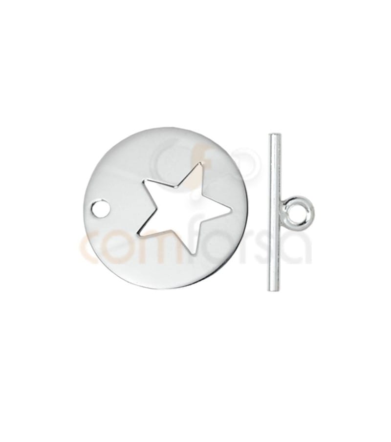Engraving + Sterling silver 925 star bar clasp 20mm
