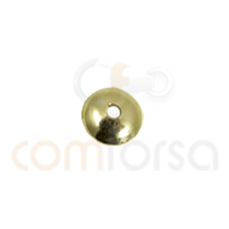 Sterling silver 925 gold-plated plain cap 4mm