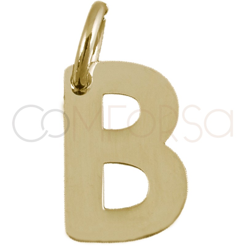 Sterling silver 925 gold-plated letter B pendant 5.2x8mm