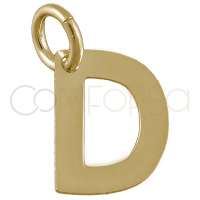 Sterling silver 925 gold-plated letter D pendant 6x8mm