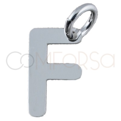 Sterling silver 925 letter F pendant 4.7x8mm