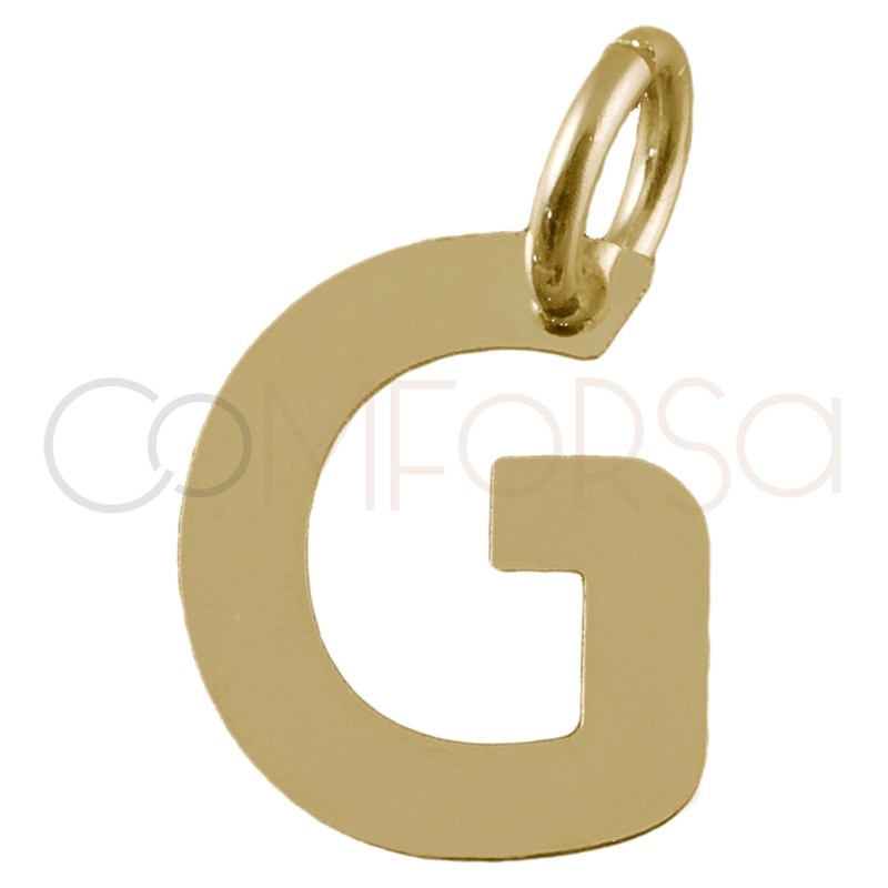 Sterling silver 925 gold-plated letter G pendant 6.4x8mm