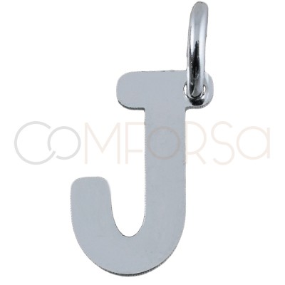Sterling silver 925 letter J pendant 4.5x8mm