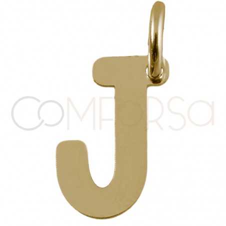 Sterling silver 925 gold-plated letter J pendant 4.5x8mm