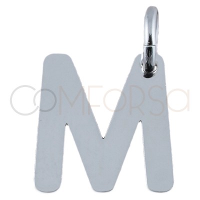 Sterling silver 925 letter M pendant 7.6x8mm