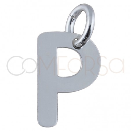 Sterling silver 925 gold-plated letter P pendant 5.1x8mm