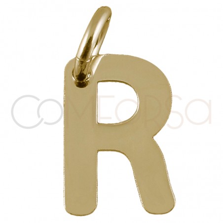 Sterling silver 925 letter R pendant 5.3x8mm