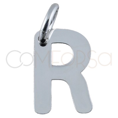 Sterling silver 925 gold-plated letter R pendant 5.3x8mm