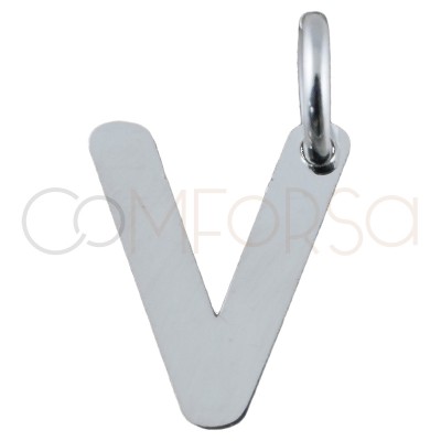 Sterling silver 925 gold-plated letter V pendant 6.5x8mm