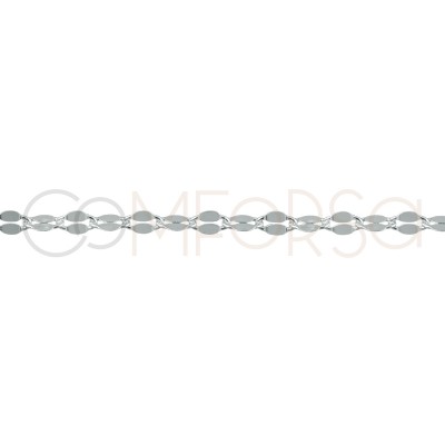 Sterling silver 925 chain with flat links 3x6mm