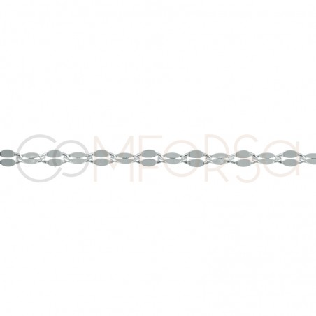 Sterling silver 925 chain with flat links 3x6mm