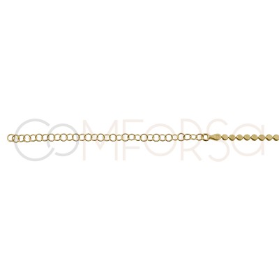 Sterling silver 925 gold-plated chain with flat circle links 40cm