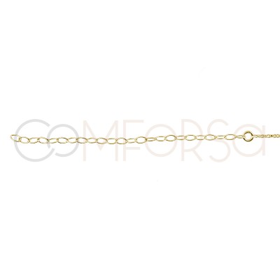 Sterling silver 925 chain with 3 zirconias 38cm