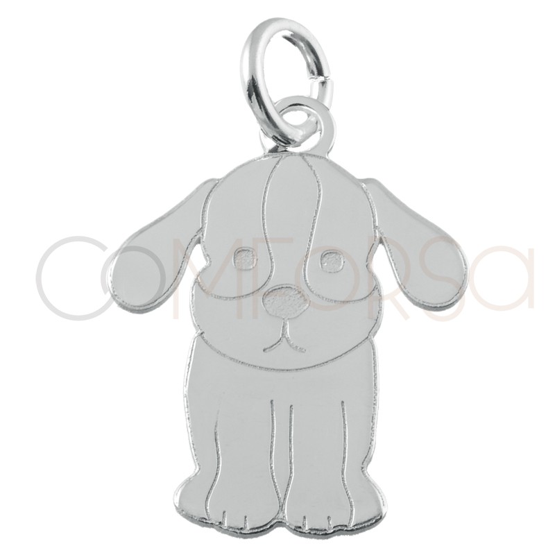 Sterling silver 925 dog pendant 12.5x16mm
