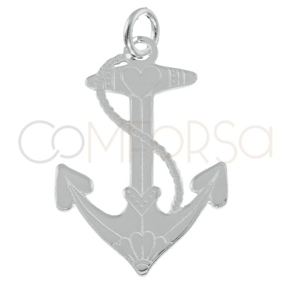 Sterling silver 925 anchor pendant 15x22mm
