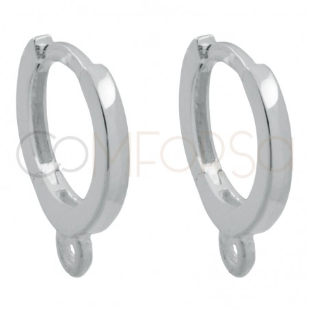 Sterling silver 925 Hoop earrings 12 mm with open jump ring