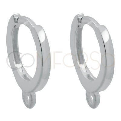 Sterling silver 925 Hoop earrings 14mm with closed jump ring