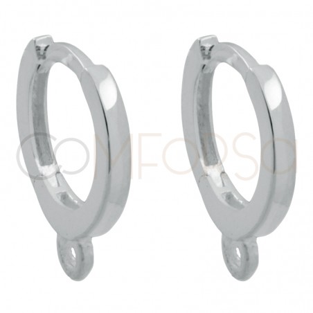 Sterling Silver 925 Gold Plated hoop earrings with ring 14 mm