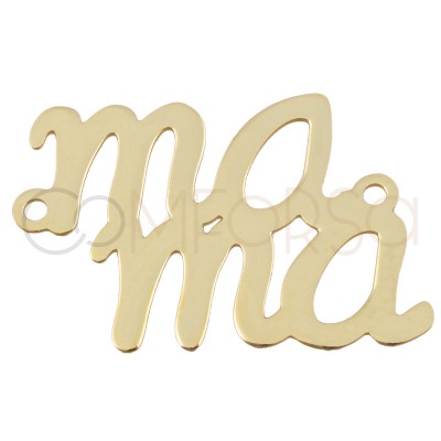 Sterling silver 925 gold-plated mama connector 14x20mm