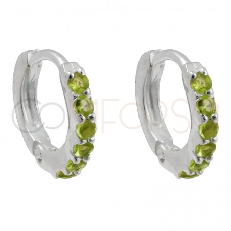 Sterling silver 925 gold-plated hoop earrings with lemon zirconias 10mm