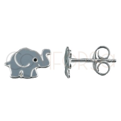 Sterling silver 925 mini elephant earrings 9x6mm