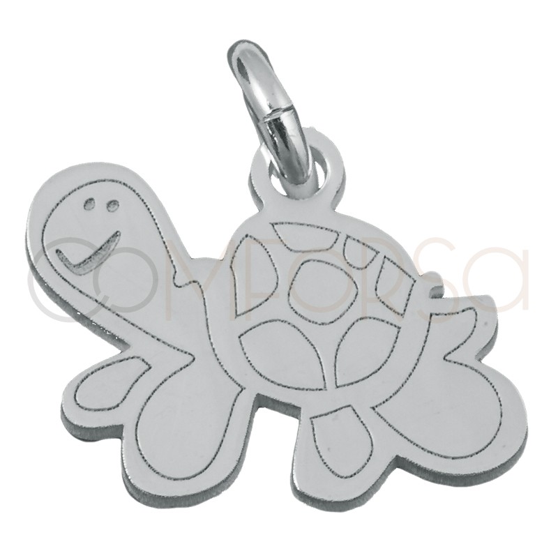 Sterling silver 925 turtle pendant 12.5x9mm