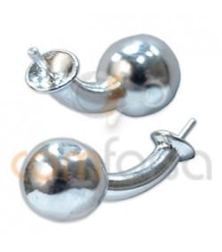 Sterling silver 925 Cufflink with peg and ball 22 mm