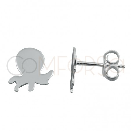 Sterling silver 925 mini octopus earrings 7x8mm