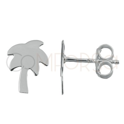 Sterling silver 925 mini palm tree earrings 6x9mm