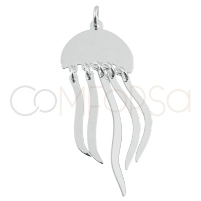 Sterling silver 925 gold-plated jellyfish pendant 15 x 10mm