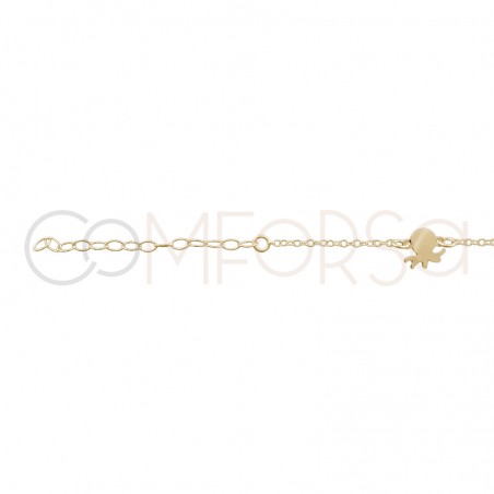 Sterling silver 925 gold-plated marine animals anklet