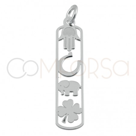 Sterling silver 925 lucky pendant  6.5x27mm