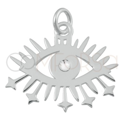 Sterling silver 925 gold-plated eye pendant  20x7mm
