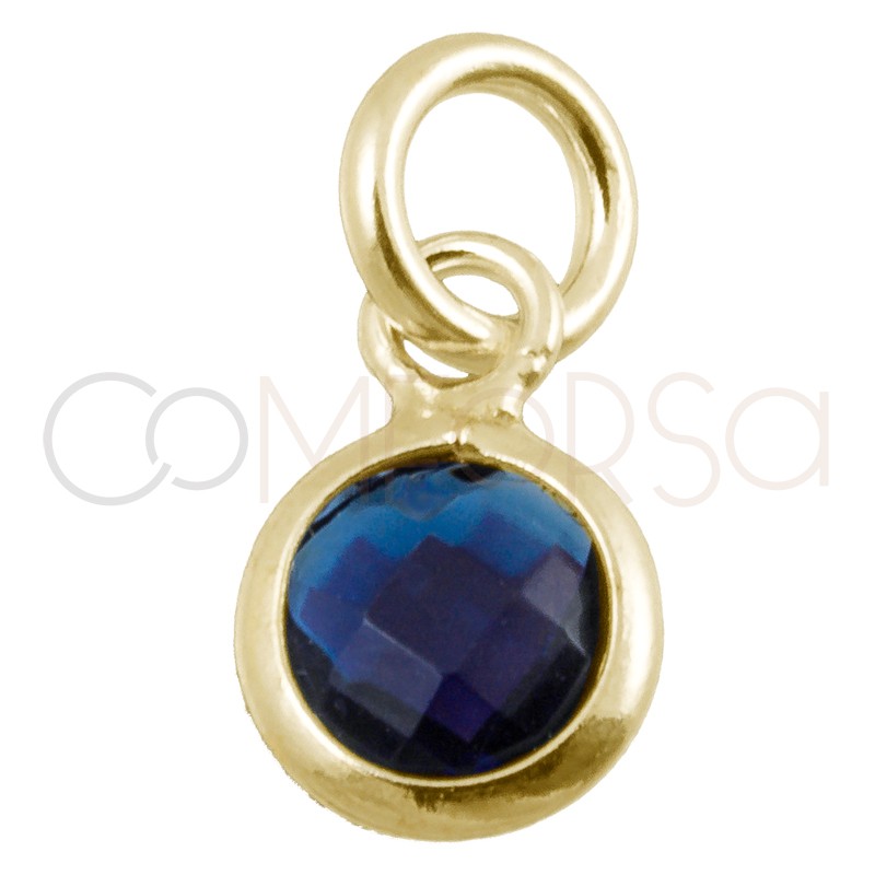 Sterling silver 925 gold-plated mini zirconia pendant tanzanite 4.5mm