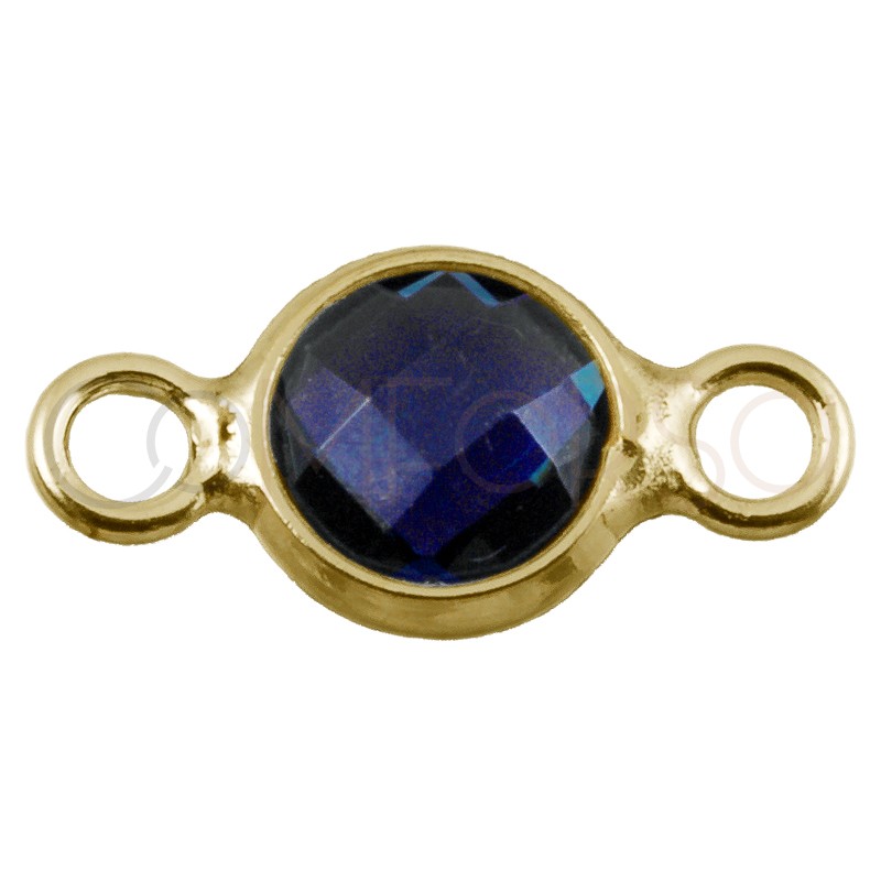 Sterling silver 925 gold-plated mini zirconia connector tanzanite 4.6mm