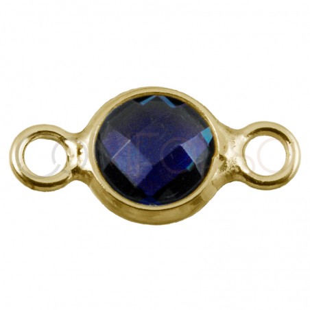 Sterling silver 925 gold-plated mini zirconia connector tanzanite 4.6mm