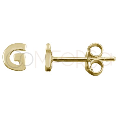 Sterling silver 925 gold-plated letter G earrings