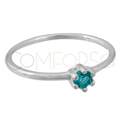 Sterling silver 925 ring with turquoise zirconia