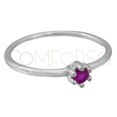 Sterling silver 925 ring with rubi zirconia
