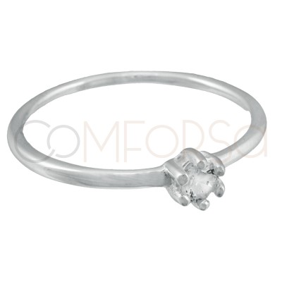 Sterling silver 925 ring with crystal zirconia