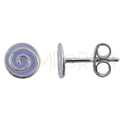 Sterling silver 925 mini lilac spiral earring 5.5 x 5.5mm