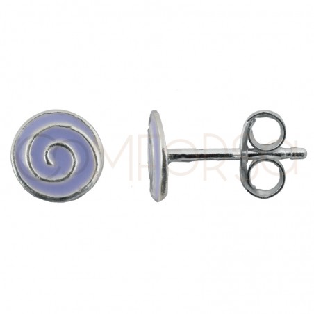 Sterling silver 925 mini lilac spiral earring 5.5 x 5.5mm