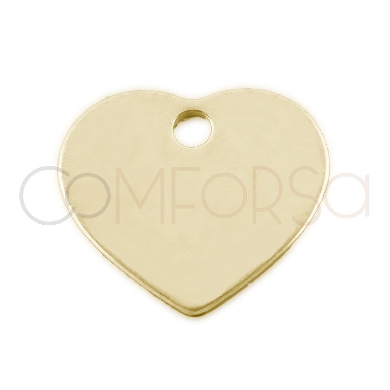 Sterling silver 925 gold-plated engraving heart charm 10x8.5 mm