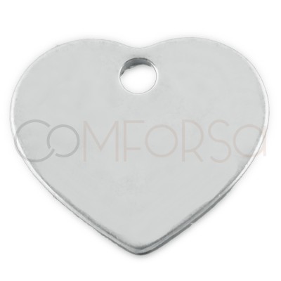 Sterling silver 925 engraving heart charm 7x6 mm