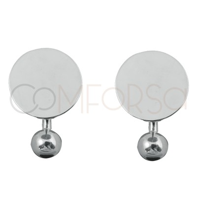 Sterling Silver 925 Engravable round cuff links 17 mm