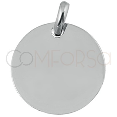 Engraving + sterling silver medal 25 mm with jump ring