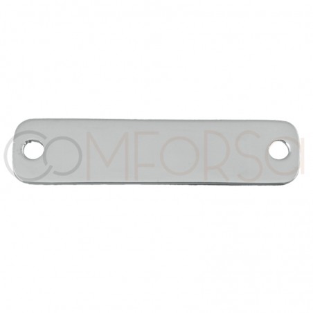 Entrepieza rectangular 31 x 7.5 mm plata 925ml