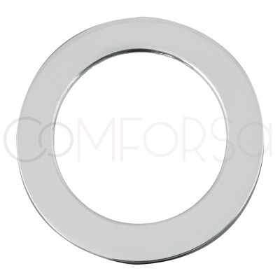 Sterling silver 925 flat ring 30 mm